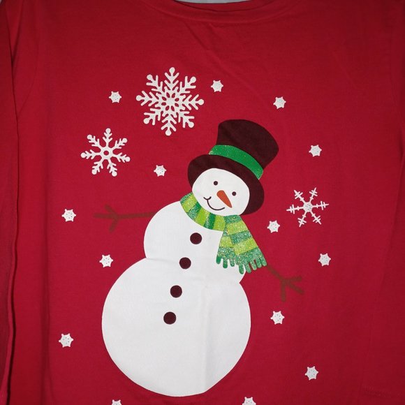 BELLA SNOWMAN WINTER CHRISTMAS HOLIDAY THEME TOP - Picture 5 of 9